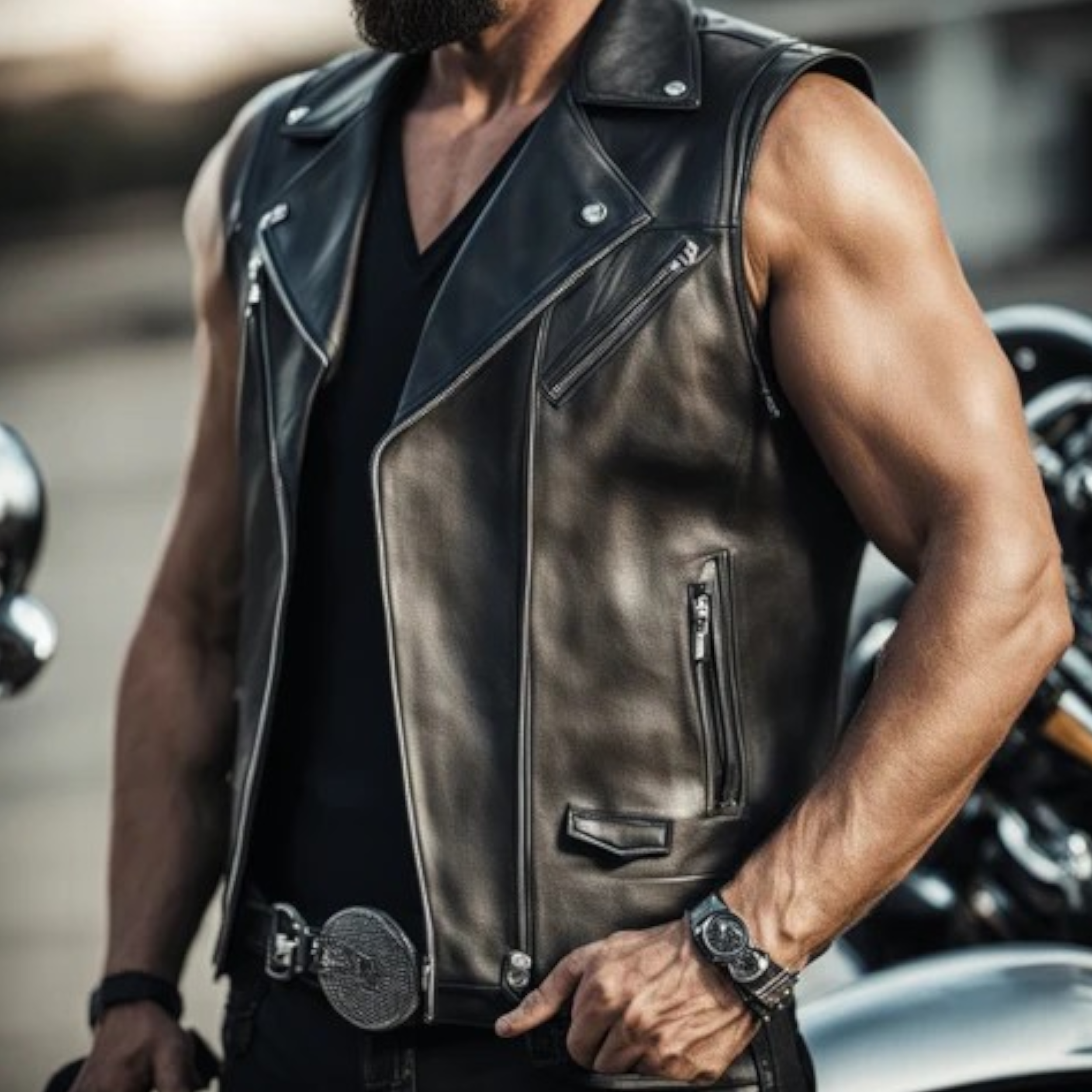 Men’s leather vests collection for casual and fashion, layered outfits and bold masculine leather fashion.