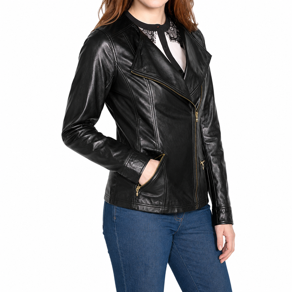 Damen Motorradjacke aus weichem Leder