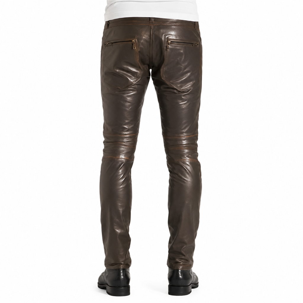 Herren Rogue Dunkelbraune Lederhosen