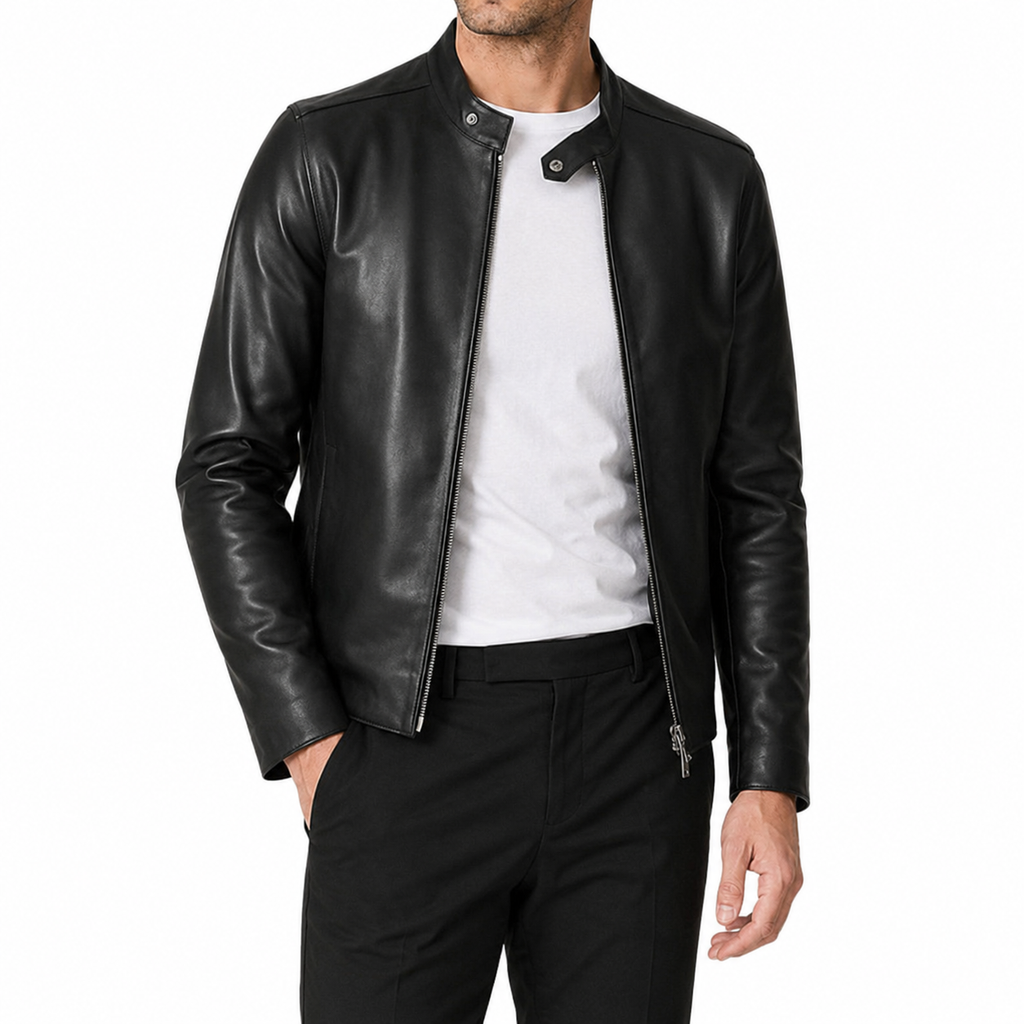 Herren Leder Café Racer Jacke