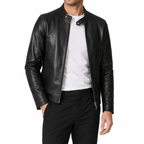 Herren Leder Café Racer Jacke