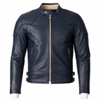 Herren-Motorrad-Lederjacke, Blau