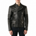 Klassische Biker-Lederjacke für Herren mit Nieten