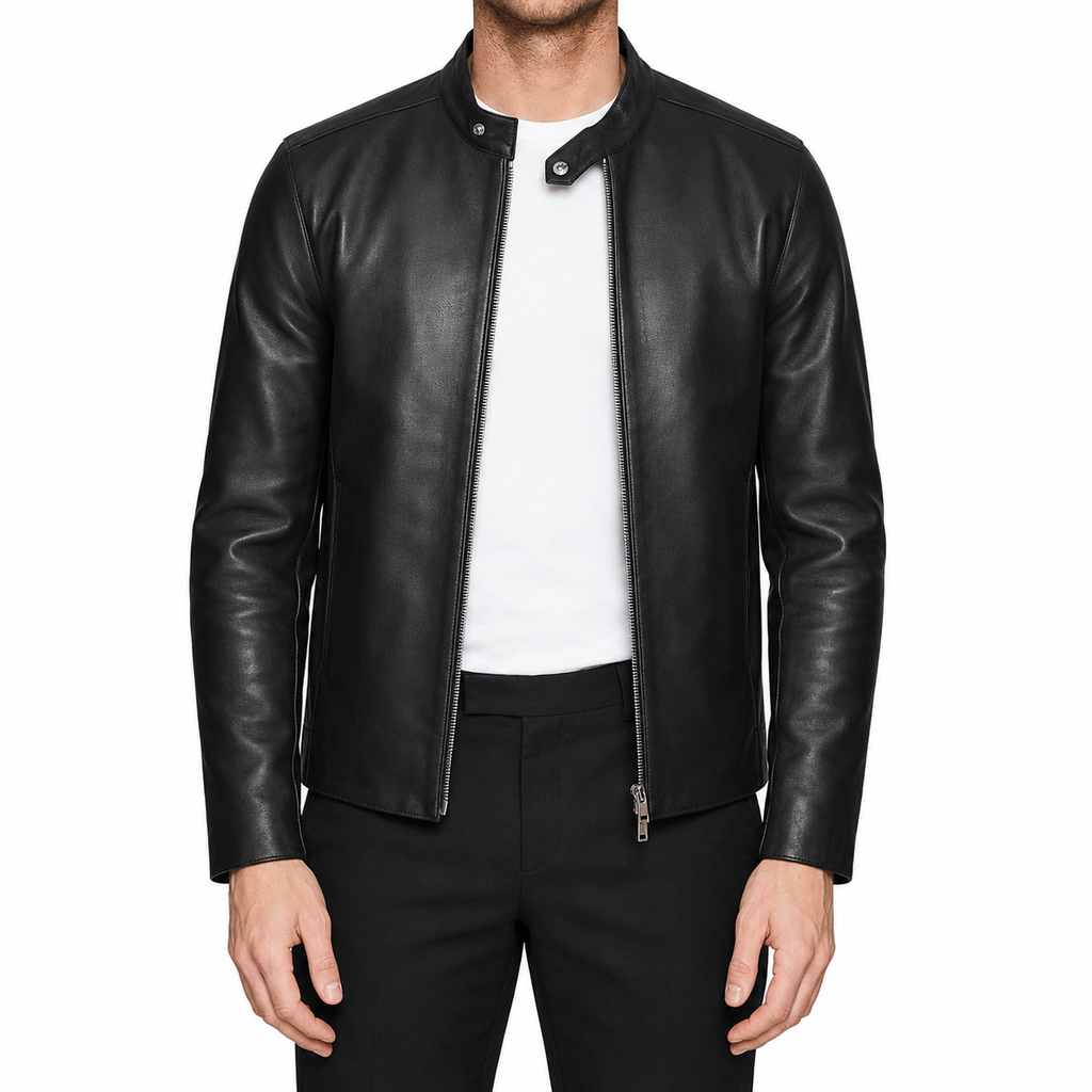 Herren Leder Café Racer Jacke