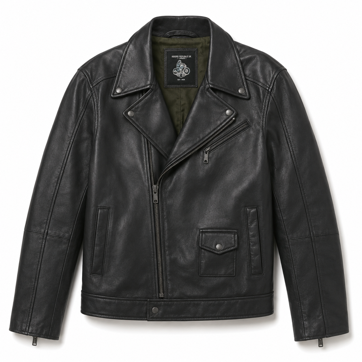 Men’s Classic Carve Leather Biker Jacket