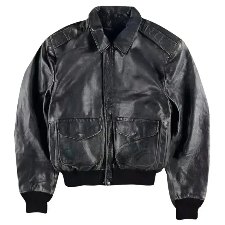 Mens 80s A2 Flight Leather Jacket - Riders Republic UK