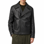 Herren Klassische Carve Leder Bikerjacke