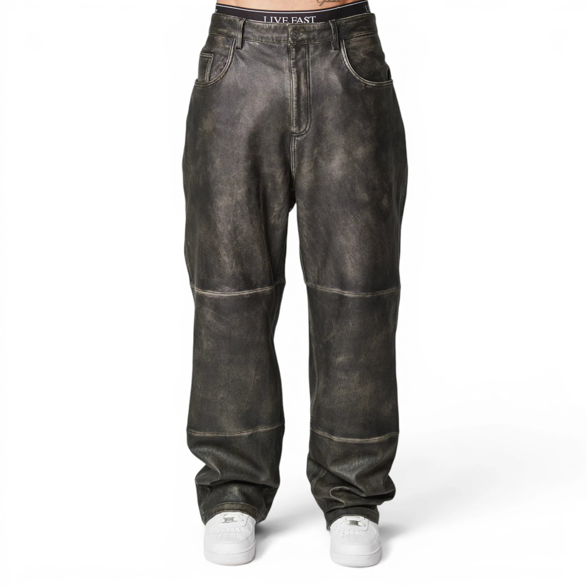 Men’s Two-Tone Baggy Leather Pants from Riders Republic UK