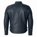 Herren-Motorrad-Lederjacke, Blau