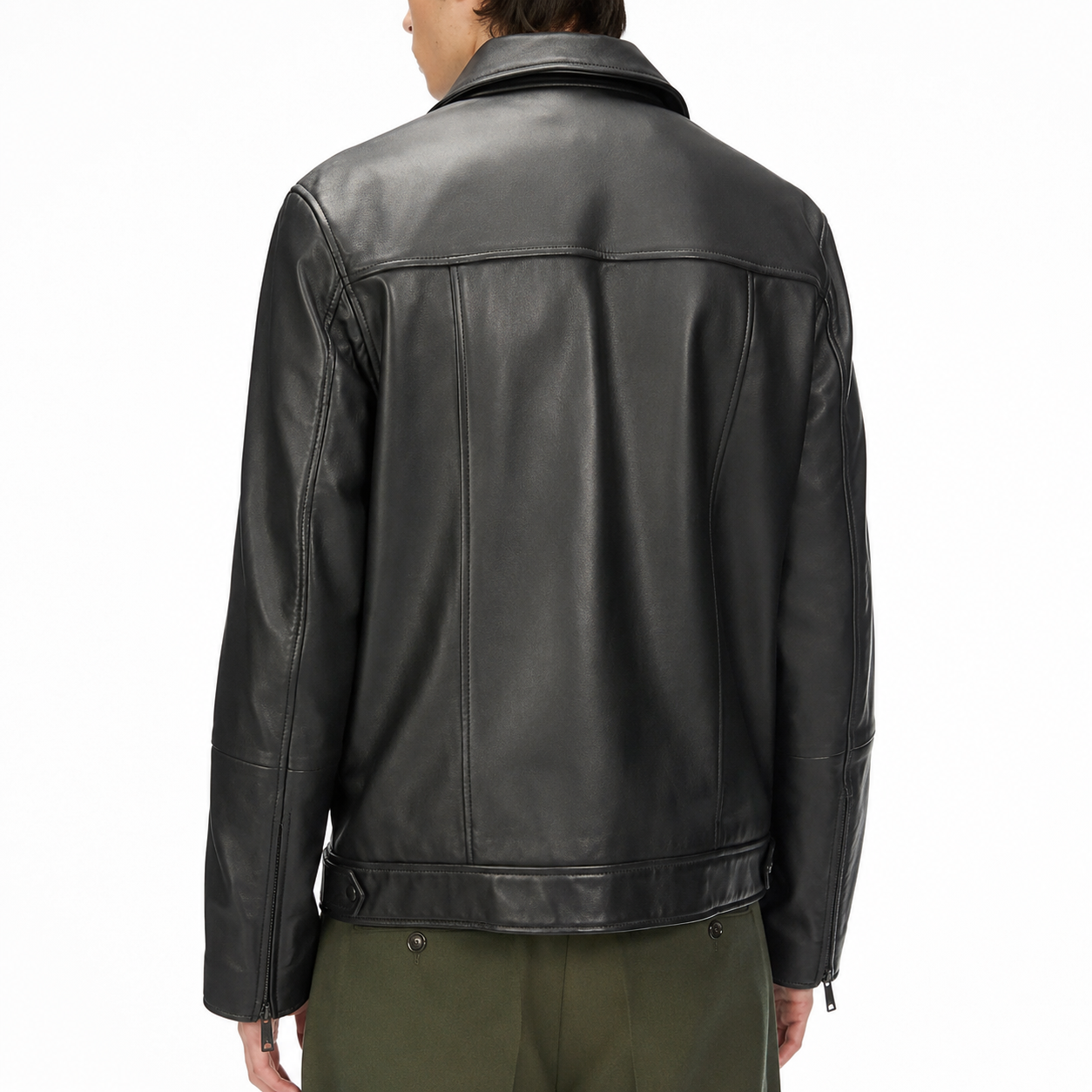 Men’s Classic Carve Leather Biker Jacket