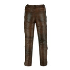Men’s brown leather pants with side laces for gothic and biker styling