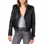 Women’s Black Motorcycle Jacket Leather