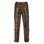 Herren-Lederhose braun mit seitlicher Schnürung
