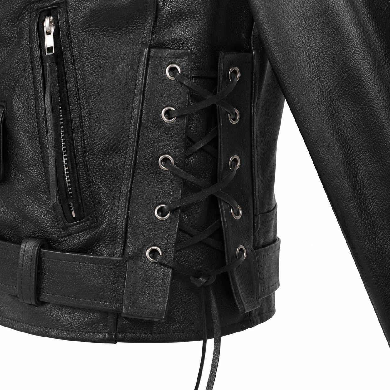 Men’s genuine leather motorcycle jacket with fringes