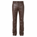 Herren Stilvolle Reine Braune Lederhosen