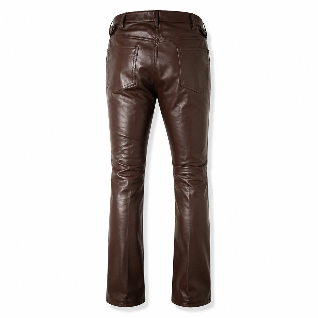 Herren Stilvolle Reine Braune Lederhosen
