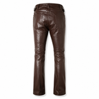 Herren Stilvolle Reine Braune Lederhosen
