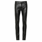 Pantalon Skinny en Cuir Noir Homme