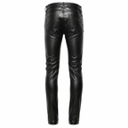 Pantalon Skinny en Cuir Noir Homme