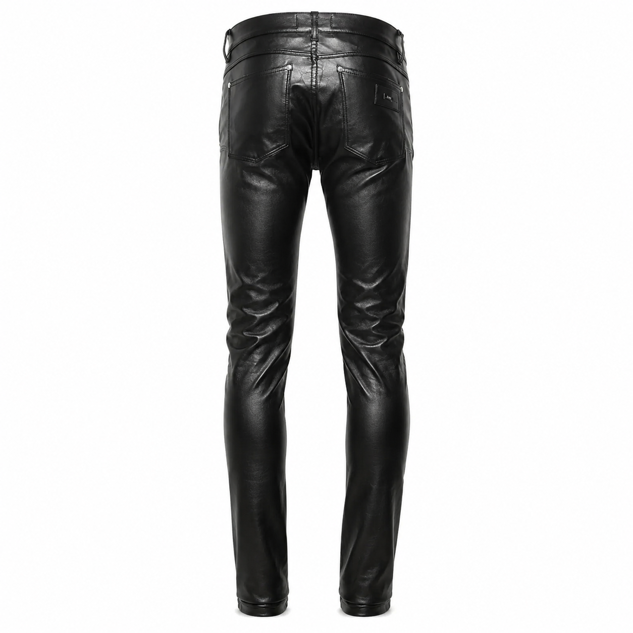 Men’s Black Leather Skinny Pants
