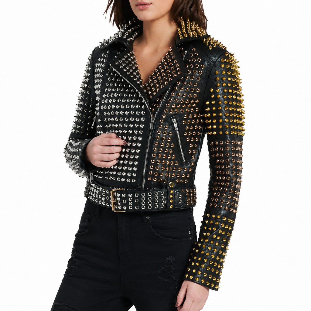 Women’s Studded Leather Jacket