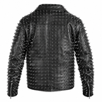 Men’s Punk Studded Cowhide Leather Jacket