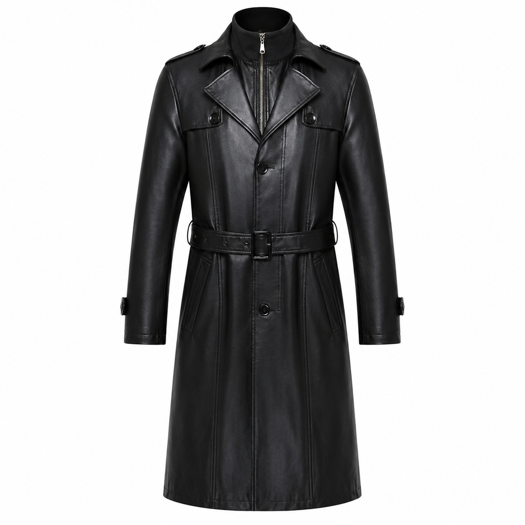 Herren-Trenchcoat aus Schaffellleder