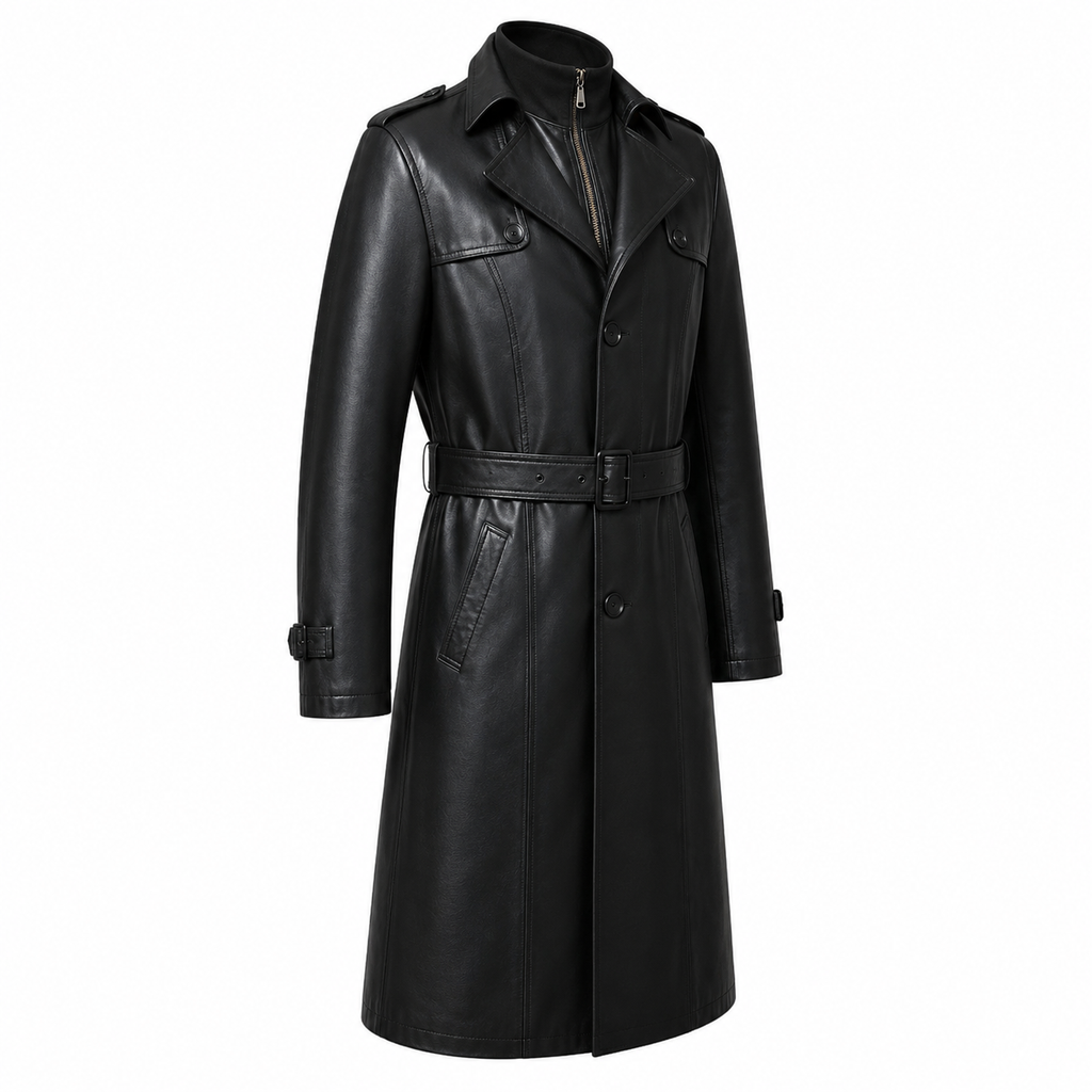 Herren-Trenchcoat aus Schaffellleder