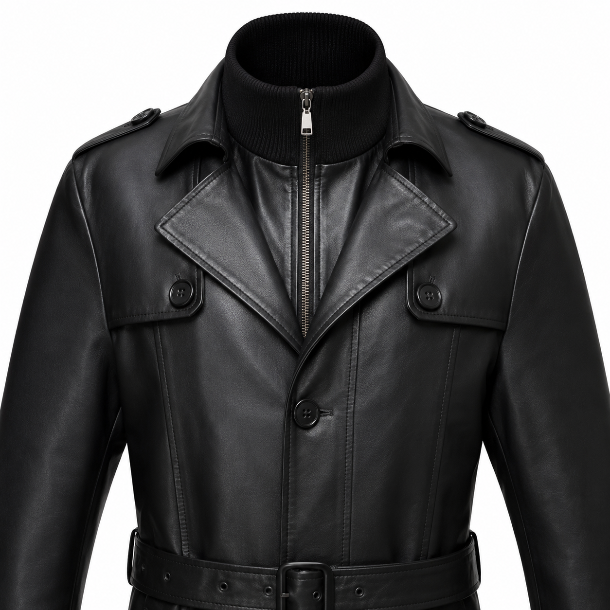 Herren-Trenchcoat aus Schaffellleder