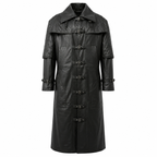 Herren Steampunk Vampir Leder Duster Mantel