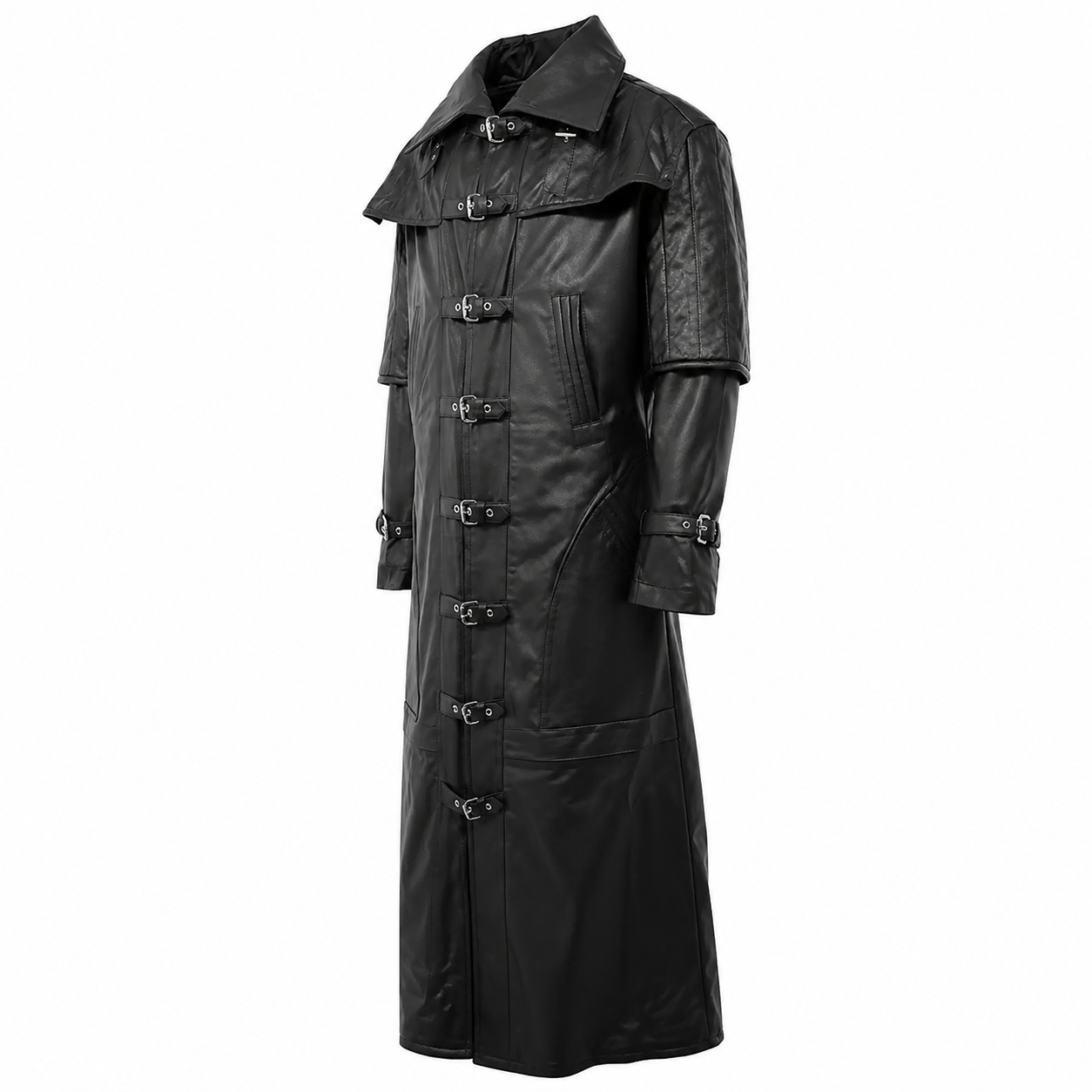 Herren Steampunk Vampir Leder Duster Mantel