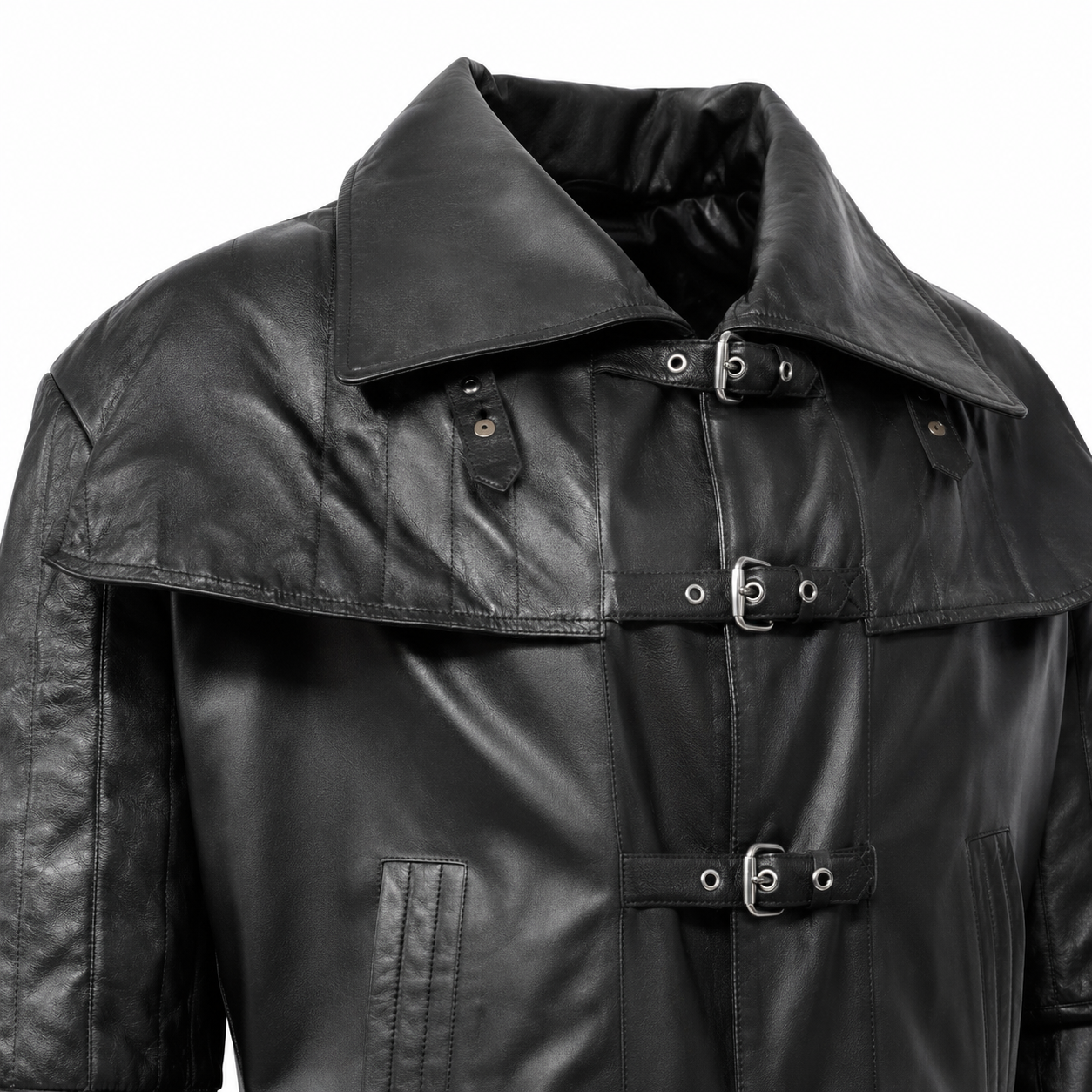 Herren Steampunk Vampir Leder Duster Mantel