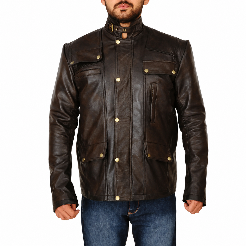 Men’s Classic Dark Brown Leather Jacket