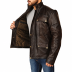Men’s Classic Dark Brown Leather Jacket