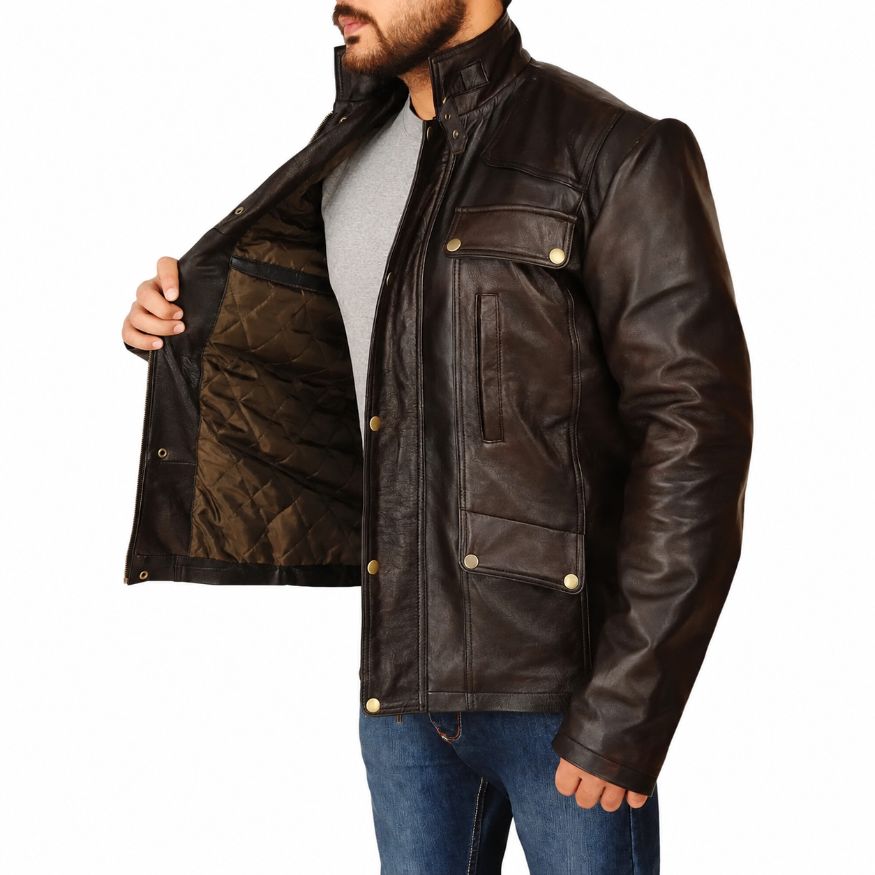 Men’s Classic Dark Brown Leather Jacket