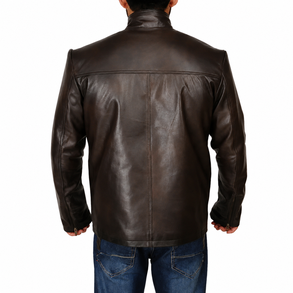 Men’s Classic Dark Brown Leather Jacket