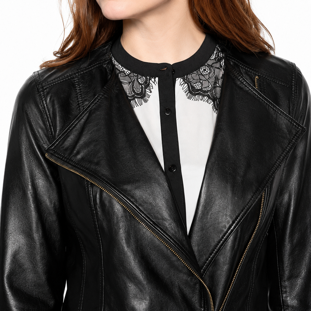 Damen Motorradjacke aus weichem Leder