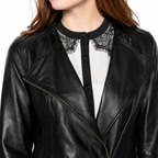 Damen Motorradjacke aus weichem Leder