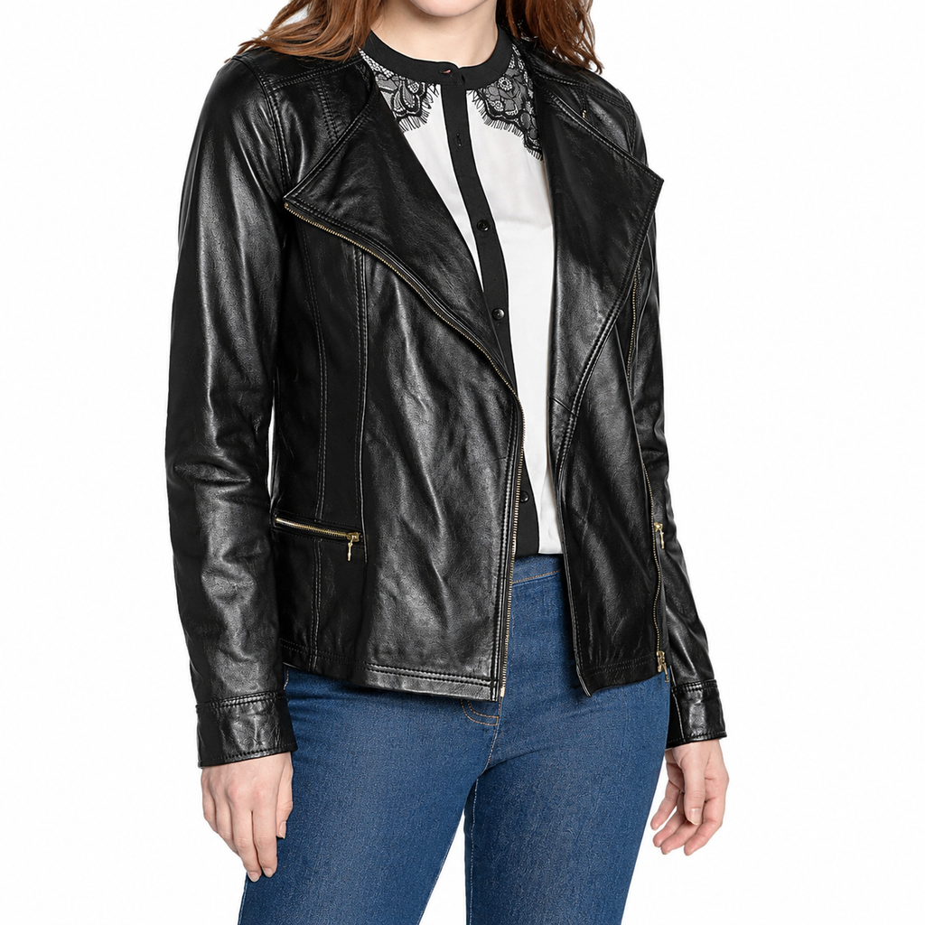 Damen Motorradjacke aus weichem Leder