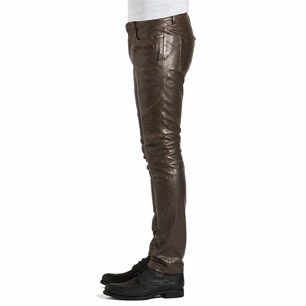 Herren Rogue Dunkelbraune Lederhosen