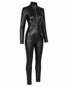 Damen Echtleder Jumpsuit mit Fransen-Detail
