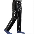 Men’s Black Patent Leather Pants High Gloss Moto Style Riders Republic