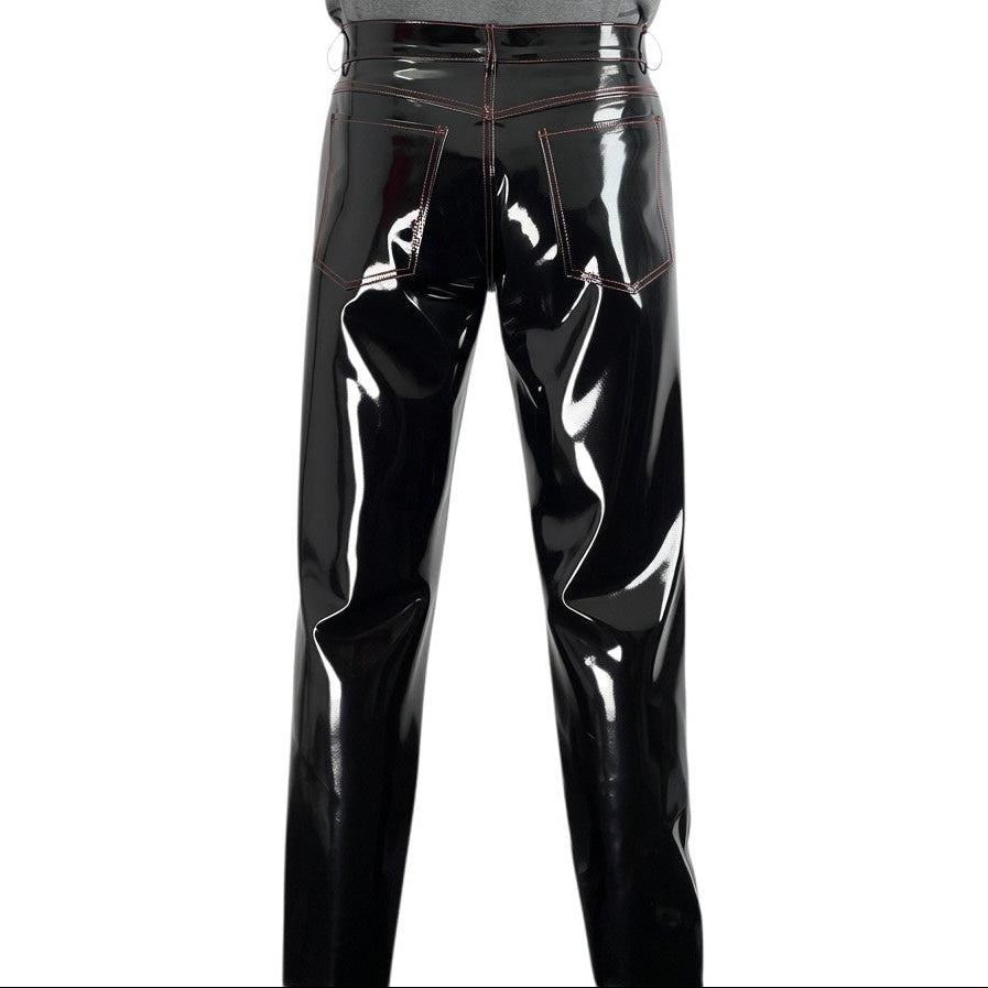 Black Liquid Look Men’s Trousers Straight Leg Gothic Alternative Fashion