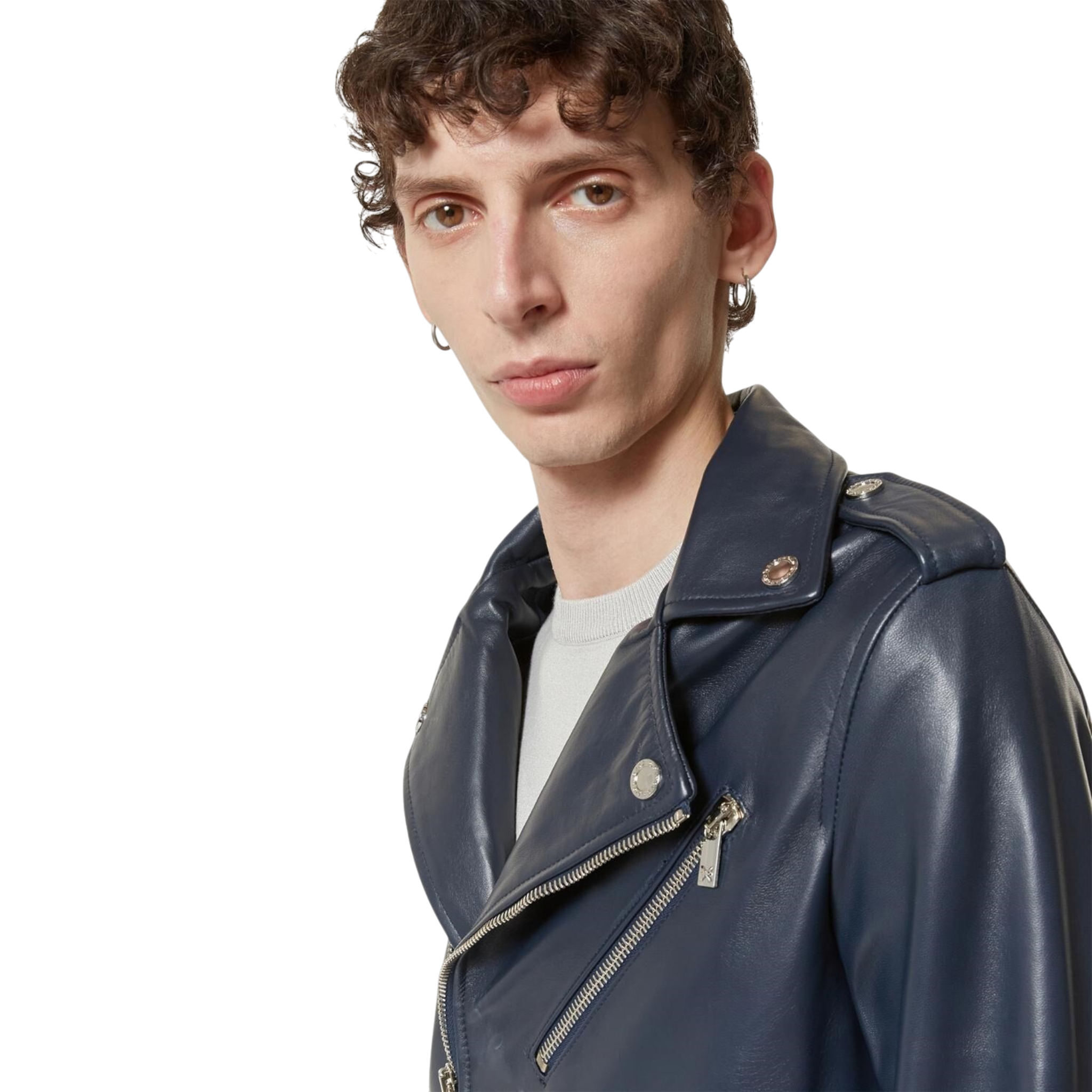 Dunkelblaue Bikerjacke