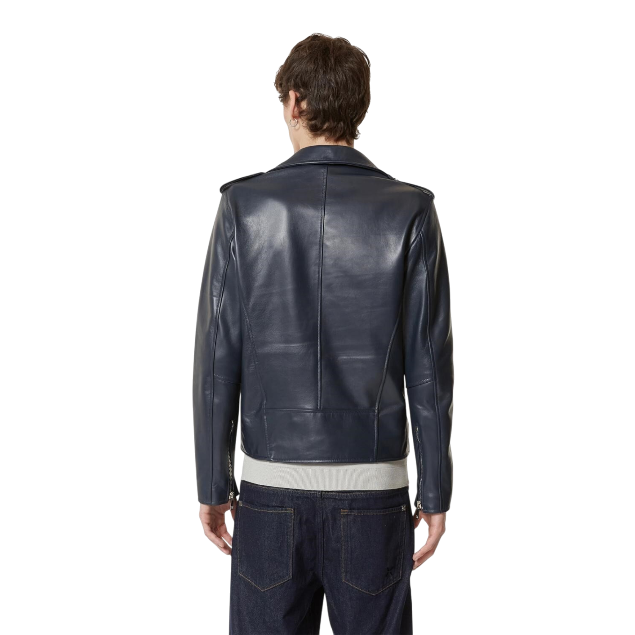 Dunkelblaue Bikerjacke