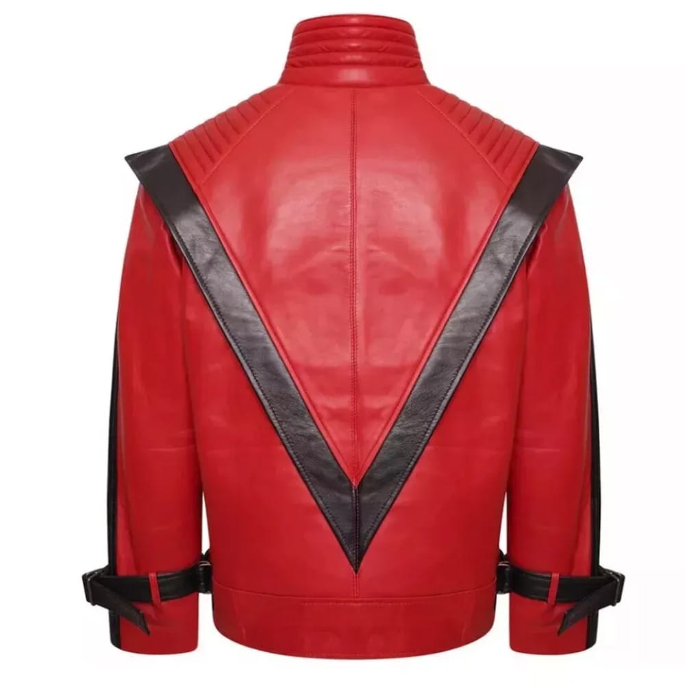 Men’s Michael Jackson Red Thriller Leather Jacket