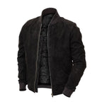 Men’s Tan Suede Leather Bomber Jacket