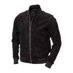 Men’s Tan Suede Leather Bomber Jacket