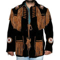 Western Leather Jacket with Fringes and Beads - Riders Republic UK