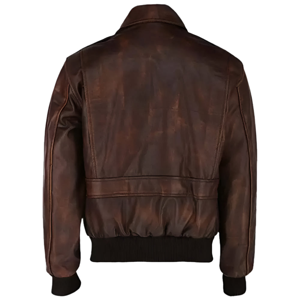 Aviator Brown WWII Bomber Leather Jacket - Riders Republic UK